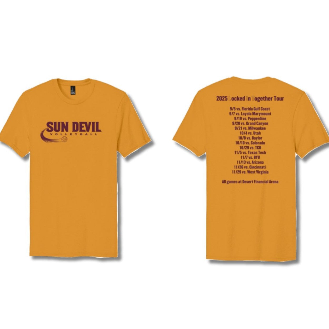 Sun Devil 2025 Volleyball Schedule T-shirt