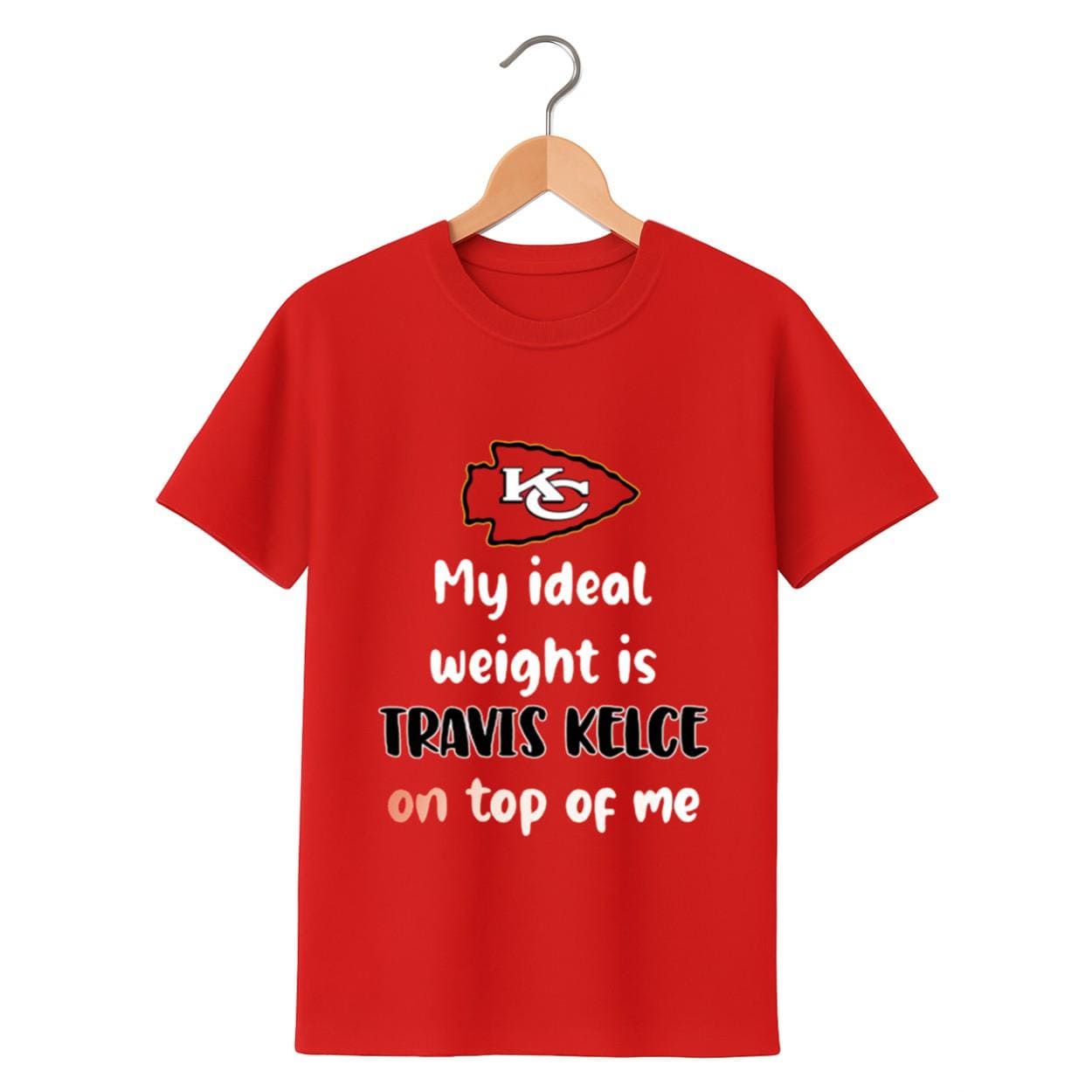 KC My Ideal Weight Is Travis Kelce On Top Of Me Shirt